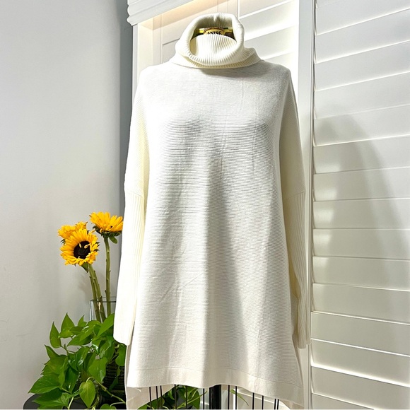 LILLUSORY Sweaters - Women's Turtleneck Oversized Sweater, Long Batwing Sleeves